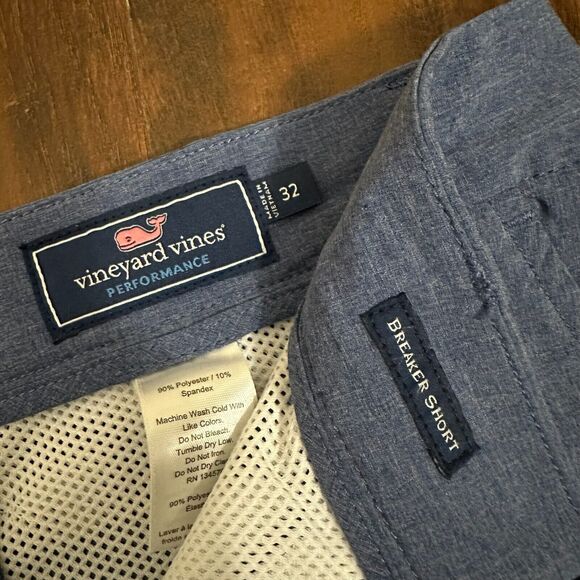 VINEYARD VINES Men's Chino Breaker Shorts Golf in Heather Blue - Picture 8 of 12